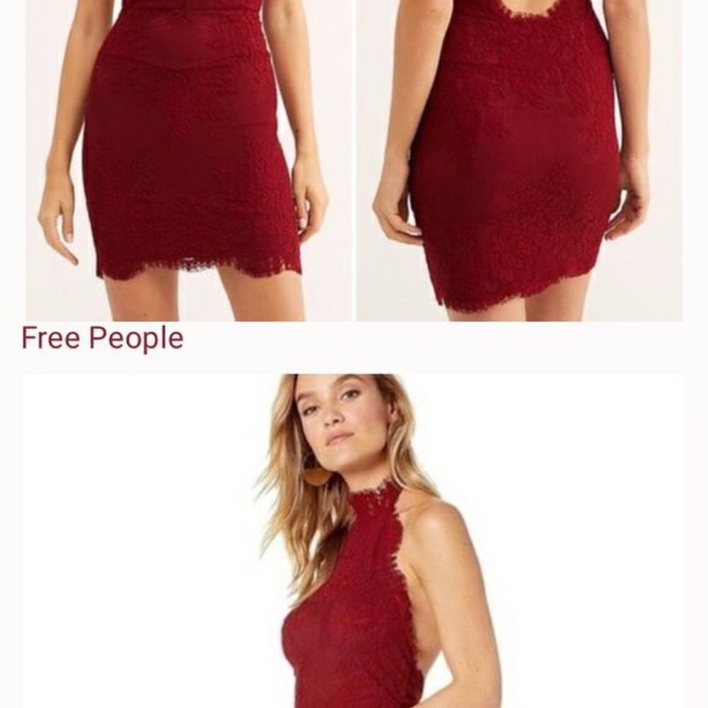 HARPER LACE HALTER MINIDRESS IN RED size large!! - Picture 14 of 16